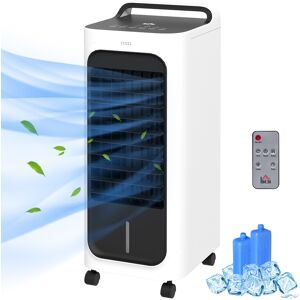 HOMCOM Room Air Cooler with Ice Packs, Ice Cooling Fan Water Conditioner Humidifier Unit with Remote, Timer, Oscillating