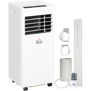 HOMCOM Mobile Air Conditioner White W/ Remote Control Cooling Dehumidifying Ventilating - 557W