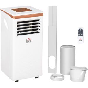 HOMCOM 9000 BTU 4-In-1 Compact Portable Mobile Air Conditioner Unit Cooling Dehumidifying Ventilating w/ Fan Remote LED 24 Hr Timer Auto Shut-Down