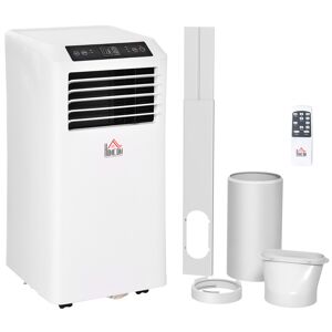 HOMCOM Mobile Air Conditioner with Remote Control, Timer, Cooling Dehumidifying Ventilating, LED Display White - 1114W