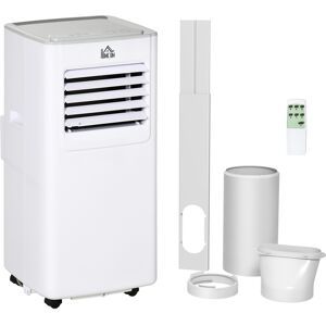 HOMCOM 7000 BTU Mobile Air Conditioner Portable AC Unit for Cooling Dehumidifying Ventilating with Remote Controller, LED Display for Bedroom, White