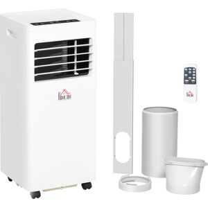 HOMCOM Mobile Air Conditioner White W/ Remote Control Cooling Dehumidifying Ventilating - 557W