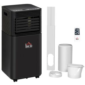 HOMCOM 8000 BTU Portable Air Conditioner, 4-In-1, Mobile, Cooling, Dehumidifier, Fan, Remote, LED, Timer, Auto Shut-Down