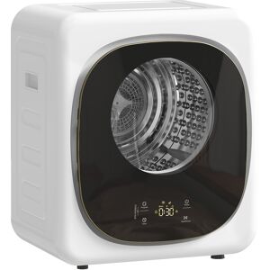 HOMCOM 4kg Vented Tumble Dryer, 800W Compact Freestanding Front Tumble Dryer with 5 Drying Mode, Smart Sensor, Timer and Stainless Steel Tub, Wall-Mounted Portable Small Clothes Drying Machine, White HOMCOM 4kg Vented Tumble Dryer, 800W Compact Freestanding Front Tumble Dryer with 5 Drying Mode, Smart Sensor, Timer and Stainless Steel Tub, Wall-Mounted Portable Small Clothes Drying Machine, White