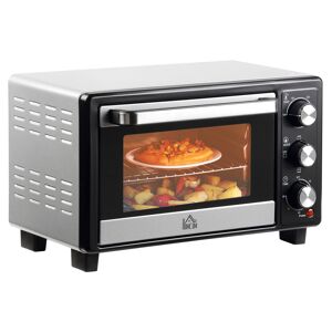 HOMCOM Convection Mini Oven, 16L Countertop Electric Grill, Toaster Oven with Adjustable Temperature, 60 Min Timer, Crumb Tray, Wire Rack, 1400W