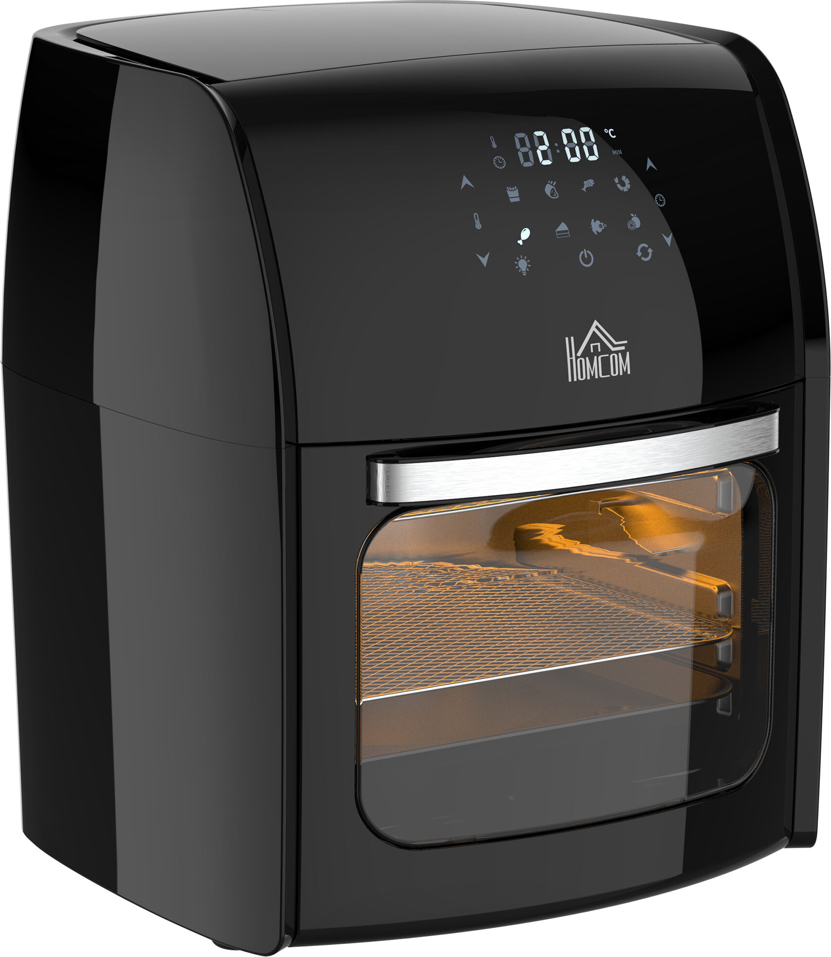 HOMCOM 12L 8 in 1 Digital Air Fryer Oven with Air Fry, Roast, Broil, Bake, Dehydrate, Rapid Air Circulation and 60-Minute Timer, 1800W, Black
