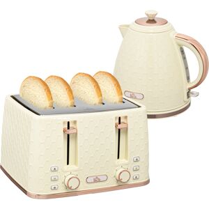 HOMCOM Cream Kettle and Toaster, 1.7L 3000W Fast Boil Jug Kettle w/ Auto Shut Off, 4 Slice Toaster w/ 7 Level Browning Controls Aosom UK HOMCOM Cream Kettle and Toaster, 1.7L 3000W Fast Boil Jug Kettle w/ Auto Shut Off, 4 Slice Toaster w/ 7 Level Browning Controls Aosom UK