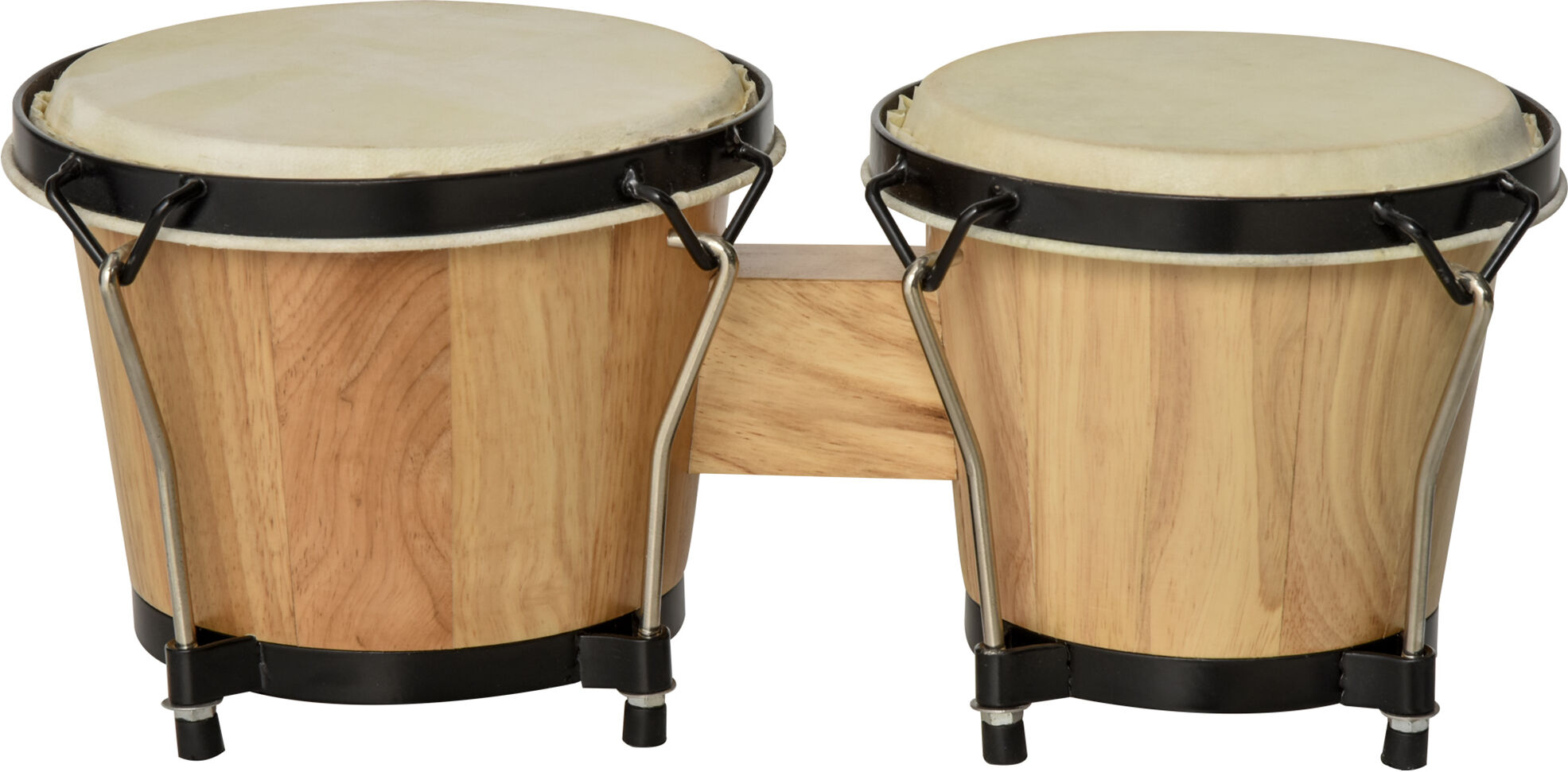 HOMCOM Wooden Bongo Drum Set w/ Sheepskin Drum Head, Percussion Instrument, Φ7.75" & Φ7" Drums, for Kids Adults, w/ Tuning Wrench