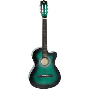 HOMCOM 38 Inch Acoustic Electric Guitar, Beginner Junior Adult Guitar Gloss Finish with Carrying Case - Dark Green HOMCOM 38 Inch Acoustic Electric Guitar, Beginner Junior Adult Guitar Gloss Finish with Carrying Case - Dark Green