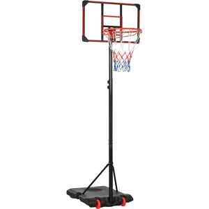 SPORTNOW Height Adjustable Basketball Hoop and Stand for Kids with Sturdy Backboard and Weighted Base, Portable on Wheels, 1.8-2m