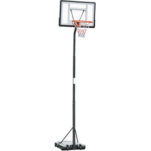 HOMCOM Adjustable Basketball Hoop Stand, Freestanding with Backboard & Wheels, 255-305cm, Black