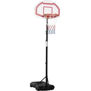 HOMCOM Outdoor Basketball Hoop Stand Portable Sturdy Rim Adjustable Height from 258-314 cm w/ Wheels, Stable Base