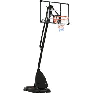 SPORTNOW Height Adjustable Basketball Hoop and Stand with Sturdy Backboard and Weighted Base, Portable on Wheels, 2.4-2.9m