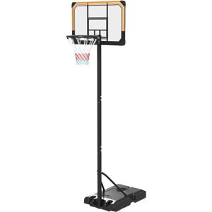 SPORTNOW Height Adjustable Basketball Stand Net Set System, Free standing Basketball Hoop and Stand with Wheels, 182-213cm, Black