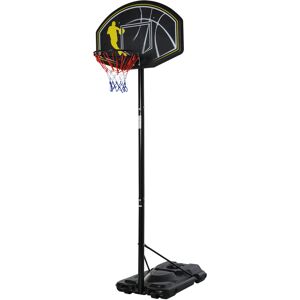 HOMCOM Adjustable Basketball Hoop Stand, Portable Outdoor Net Backboard with Wheels for Adults & Teens, Black