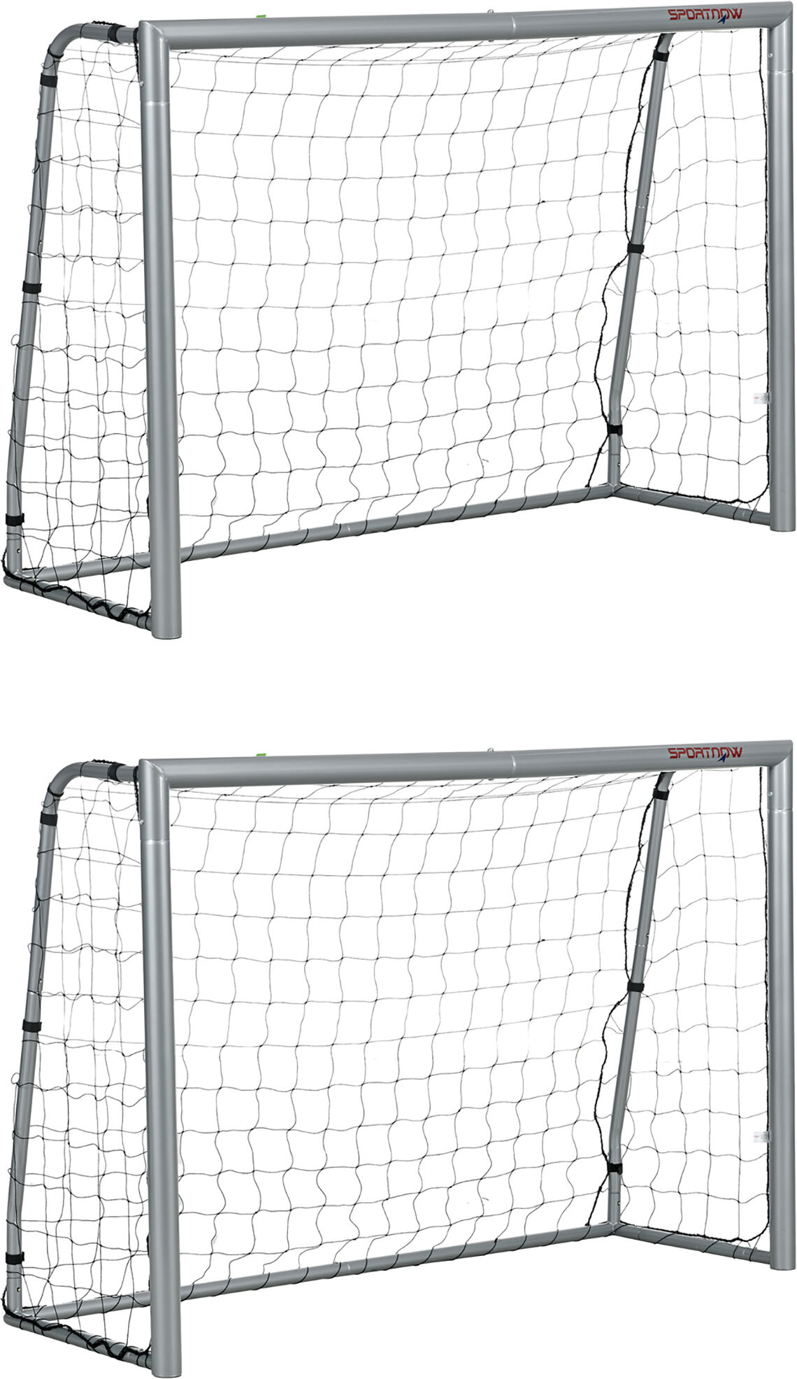 SPORTNOW 8ft x 5ft Football Goal, Set of 2 Football Net for Garden, Training Goal with Ground Stakes, Steel Frame Aosom UK