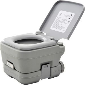 HOMCOM 10L Portable Travel Toilet Outdoor Camping Picnic with 2 Detachable Tanks & Push-button Operation, Grey