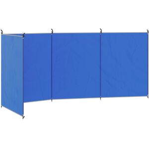 Outsunny Camping Windbreak, Foldable Portable Wind Blocker w/ Carry Bag and Steel Poles, Beach Sun Screen Shelter Privacy Wall, 450cm x 150cm