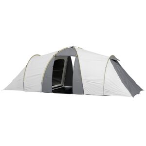 Outsunny 4-6 Man Tunnel Tent Camping Tent with 2 Bedroom, Vestibule, Bag, 2000mm Waterproof, UV50+ for Fishing, Hiking, Festival