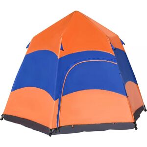 Outsunny Hexagon Pop Up Tent for Six, Portable Shelter for Camping, Festivals, Hiking, Family Use