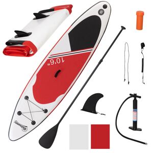 Outsunny Stand Up Paddle Board Inflatable Set, Non-Slip Deck with Aluminium Paddle & ISUP Accessories, White