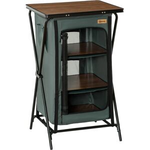 Outsunny Camping Kitchen Cupboard, Aluminium, Foldable with Storage Shelves, Carry Bag, for BBQ, Picnic, Backyard