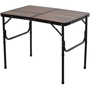 Outsunny Folding Camping Table, 3ft Height Adjustable, MDF, Portable for Outdoor Activities, Cream.