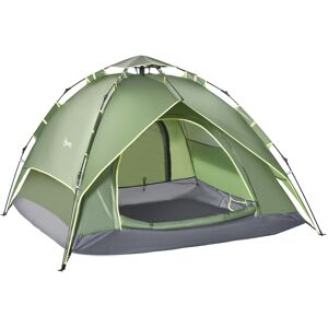 Outsunny Three Man Pop Up Tent Camping Festival Hiking Family Travel Shelter Portable