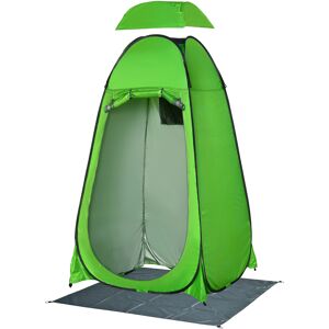 Outsunny Camping Shower Tent Pop Up Toilet Privacy for Outdoor Changing Dressing Bathing Storage Room Tents, Portable Carrying Bag for Hiking, Green