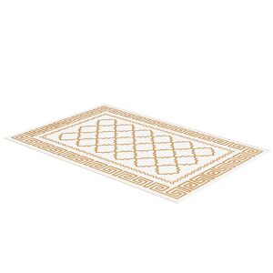 Outsunny Reversible Outdoor Rug, Plastic Straw, Portable with Carry Bag, 182 x 274cm, Brown and Cream