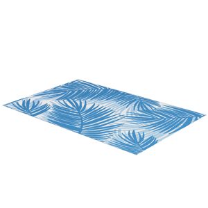 Outsunny Reversible Outdoor Rug, Plastic Straw, Portable with Carry Bag, 182 x 274cm, Blue and Cream
