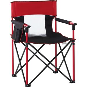 Outsunny Portable Folding Camping Chair, Durable Metal Frame with Comfortable Sponge Padding and Convenient Storage Pockets, Eye-Catching Red