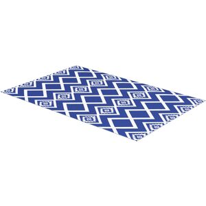 Outsunny Reversible Outdoor Rug, Plastic Straw, Portable with Carry Bag, 182 x 274cm, Blue and White