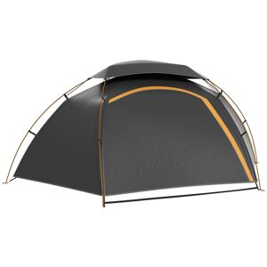 Outsunny Dome Camping Tent with Aluminium Frame, Removable Rainfly, 2000mm Waterproof, for 1-2 Persons, Grey