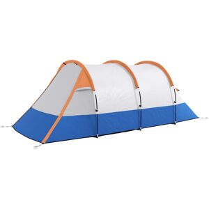 Outsunny Camping Tent, Large Tunnel Tent with Bedroom and Living Area, 2000mm Waterproof, Portable with Bag for 2-3 Man, Orange