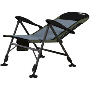 Outsunny Portable Fishing Chair with Foldable Metal Frame, Adjustable Legs for Outdoor Use, Green/Black