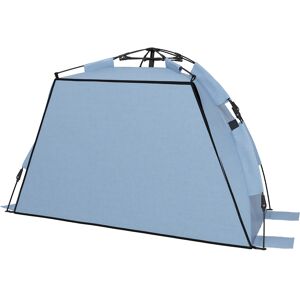 Outsunny Pop Up Beach Tent for 2-3 Persons, UPF15+ Sun Protection Shelter with Extended Groundsheet, Sandbags, Light Blue