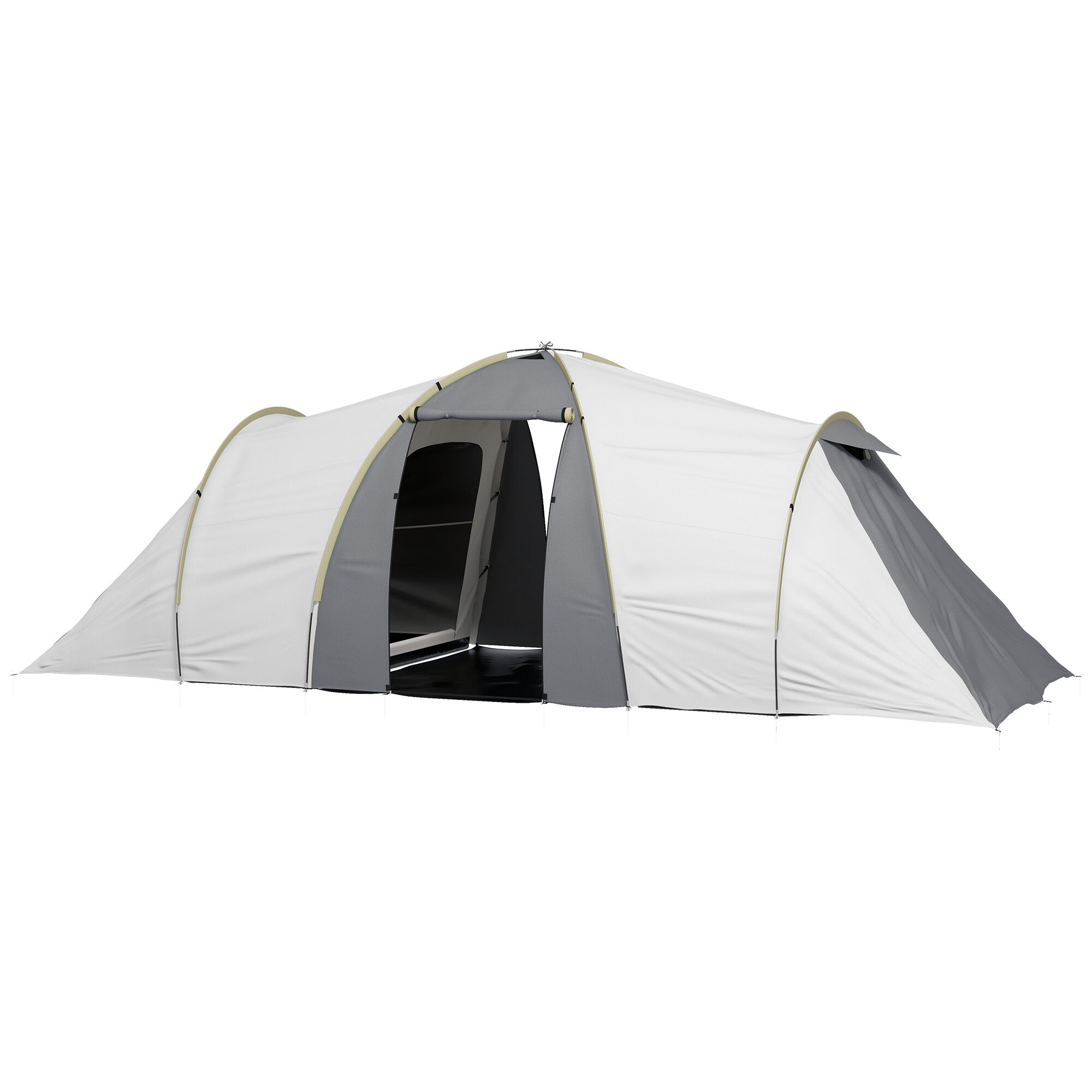 Outsunny 4-6 Person Tunnel Tent, Two Bedrooms, 2000mm Waterproof, UV50+ Protection, Ideal for Outdoor Activities, Carry Bag Included