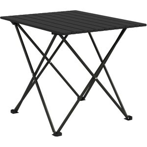 Outsunny Folding Camping Table, Lightweight Metal Picnic Table with Carry Bag, Foldable Table for Outdoor Camping, Picnic, Hiking, BBQ, Fishing, Black