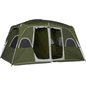 Outsunny Camping Tent, Family Tent 4-8 Person 2 Room, with Large Mesh Windows, Easy Set Up for Backpacking Hiking Outdoor, Green Aosom UK Outsunny Camping Tent, Family Tent 4-8 Person 2 Room, with Large Mesh Windows, Easy Set Up for Backpacking Hiking Outdoor, Green Aosom UK