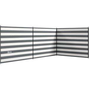 Outsunny 5 Pole Camping Windbreaks, Beach Wind Shield Shelter w/ Carry Bag and Steel Poles, Caravan Privacy Shield, 540cm x 150cm, Grey Outsunny 5 Pole Camping Windbreaks, Beach Wind Shield Shelter w/ Carry Bag and Steel Poles, Caravan Privacy Shield, 540cm x 150cm, Grey