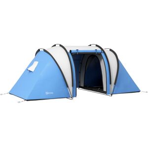 Outsunny Waterproof Camping Tent for Family, 2 Bedrooms & Living Area, 3000mm, Ideal for Fishing Hiking Festivals, Blue Outsunny Waterproof Camping Tent for Family, 2 Bedrooms & Living Area, 3000mm, Ideal for Fishing Hiking Festivals, Blue