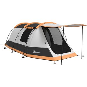 Outsunny 3-4 Man Camping Tent, Family Tunnel Tent, 2000mm Waterproof, Portable with Bag, Orange Outsunny 3-4 Man Camping Tent, Family Tunnel Tent, 2000mm Waterproof, Portable with Bag, Orange
