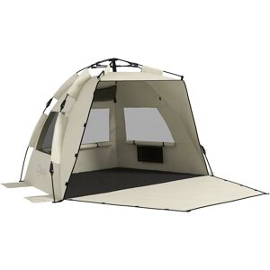 Outsunny 2-3 Person Pop Up Beach Tent, UPF15+ Sun Shelter with Extended Floor, Sandbags, Mesh Windows and Carry Bag, Khaki Aosom UK Outsunny 2-3 Person Pop Up Beach Tent, UPF15+ Sun Shelter with Extended Floor, Sandbags, Mesh Windows and Carry Bag, Khaki Aosom UK