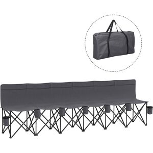 Outsunny 6 Seater Folding Camping Chair with Cup Holder & Carry Bag - Charcoal Grey Outsunny 6 Seater Folding Camping Chair with Cup Holder & Carry Bag - Charcoal Grey