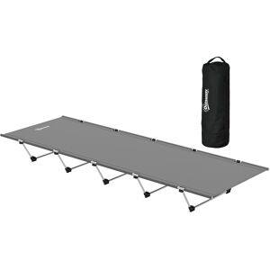 Outsunny Lightweight Camping Bed, Aluminium Portable Camp Cot w/ Strong Support 150kg and Carry Bag for Camping, Dark Grey Outsunny Lightweight Camping Bed, Aluminium Portable Camp Cot w/ Strong Support 150kg and Carry Bag for Camping, Dark Grey