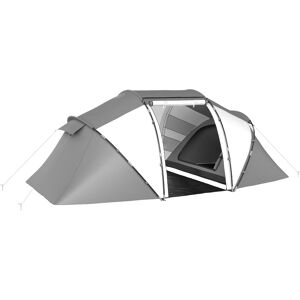 Outsunny 4-6 Man UV Protection Camping Tent - Charcoal Grey and White Outsunny 4-6 Man UV Protection Camping Tent - Charcoal Grey and White
