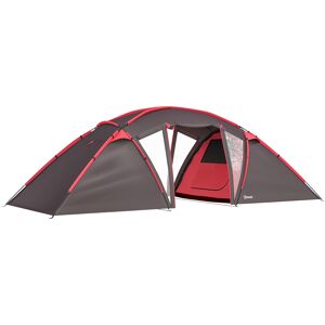 Outsunny 4-6 Man Family Camping Tent w/ 2 Bedrooms and a Living Room, Waterproof Tunnel Tent w/ Sewn In Groundsheet, Doors, Windows, Carry Bag, Grey Outsunny 4-6 Man Family Camping Tent w/ 2 Bedrooms and a Living Room, Waterproof Tunnel Tent w/ Sewn In Groundsheet, Doors, Windows, Carry Bag, Grey
