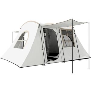 Outsunny 3-4 Man Tunnel Tent, Family Camping Tent with Porch, Bedroom and Living Area, Sewn in Groundsheet, 3000mm Waterproof, Portable with Bag for Hiking, Festival, Backpacking, Khaki Outsunny 3-4 Man Tunnel Tent, Family Camping Tent with Porch, Bedroom and Living Area, Sewn in Groundsheet, 3000mm Waterproof, Portable with Bag for Hiking, Festival, Backpacking, Khaki