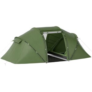 Outsunny 4-6 Man Camping Tent w/ Two Bedroom, Hiking Sun Shelter, UV Protection Tunnel Tent, Dark Green Outsunny 4-6 Man Camping Tent w/ Two Bedroom, Hiking Sun Shelter, UV Protection Tunnel Tent, Dark Green